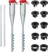 Merkloos Relaxdays Grondanker Parasol - Set van 2 - Zilver/Rood