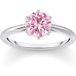 Thomas Sabo TR2474-051-9-56 Silberner Ring mit Pinkfarbenem Stein im Brillantschliff Damen
