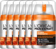 L'Oréal Hydra Energetic Men Expert Hydraterende Gezichtscrème - 6 x 50ml