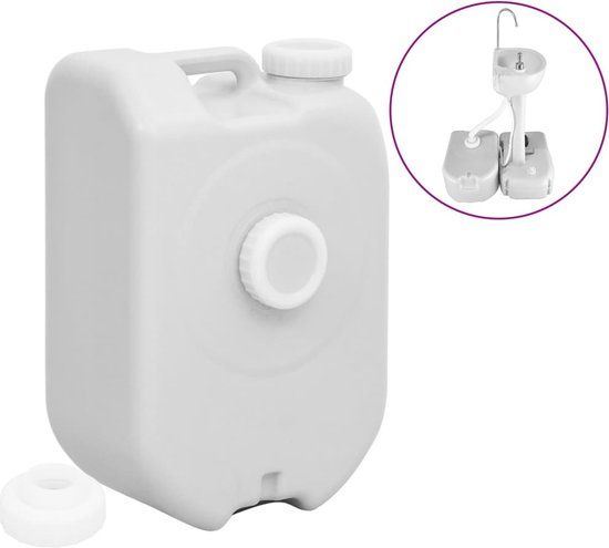 vidaXL Watertank draagbaar met adapter 24 L grijs