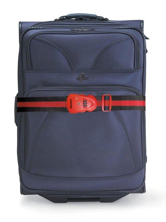 MasterLock Kofferriem met TSA Slot - 190 cm - Rood/Zwart