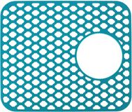 Merkloos 2 stuks gootsteenmat, siliconen pad, siliconen keukenmat voor het afwassen, uitgeholde gootsteenbodem, antikras, multifunctionele keuken antislipmat voor, Teal