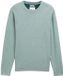 Tom Tailor Basic pull en maille en coton - Dark Smoke Green Melange - M