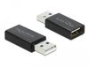 Delock USB 2.0 Adapter Type-A male to Type-A female Data Blocker