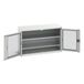 BOTT Hoge kast Verso 1300x550x800mm met raamdeur en 2 legborden