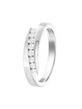 Lucardi Dames Ring mat/glans met zirkonia - Ring - Cadeau - Echt Zilver - Zilverkleurig