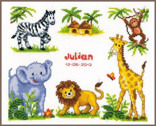 Vervaco Geboortebord Safari borduren (pakket) PN-0011912