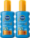 NIVEA SUN Protect & Bronze Zonnebrand Spray - SPF 50 - Duopack - 2x 200 ml
