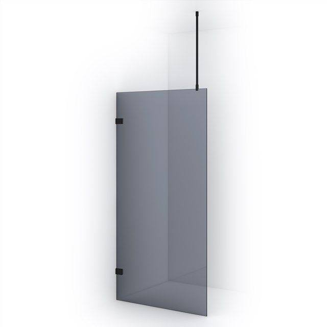 Maxaro Inloopdouche Diamond 100cm 8mm Rookglas Veiligheidsglas Mat Zwart
