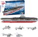 COIL modelbouwset, vliegdekschip, bouwstenen, schip, massieve blokken, accessoires, 838 onderdelen