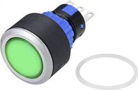 TRU COMPONENTS TC-9219068 Druktoets 250 V/AC 3 A 1x uit/(aan) Moment (Ø) 25 mm IP65 Groen