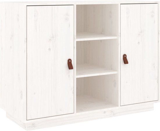 vidaXL Dressoir 100x40x75 cm Massief Grenenhout Wit