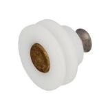 Amig - Douchedeurlager - Set van 2 stuks - Ø 24 x 16 mm - Met katrol en M5x8 schroef - Voor schuifdeuren van badkamerdouches - Wit nylon