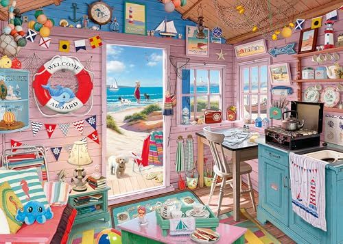 Ravensburger Puzzle 2D 1000 elementów: Chatka na plaży, Nowy design, Nieuwe versie