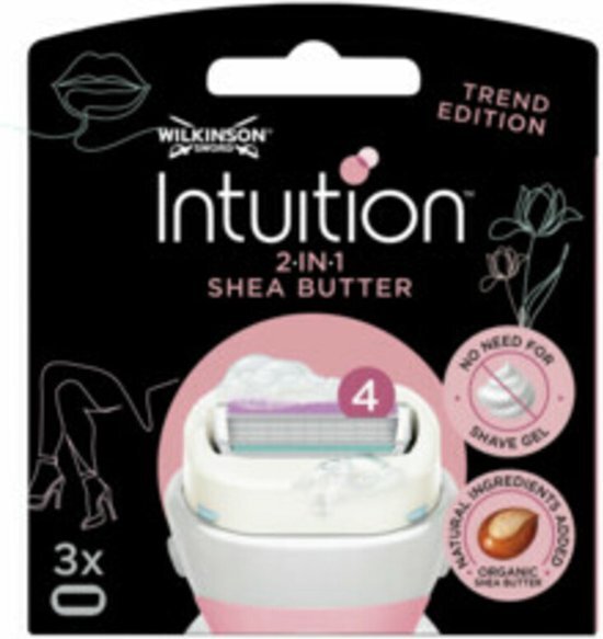 Wilkinson Intuition 2 in 1 Navulmesjes Shea Butter 3 stuks