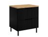 3xE living Armoire de salle de bain Vena 60 cm, noir, chêne plan, debout