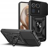 Techsuit Hoesje geschikt voor Motorola Edge 50 Ultra - Camshield Back Cover - Zwart