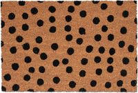 Merkloos Relaxdays Deurmat Kokos Stippen 60 x 40 cm Antislip Rubber Natuur-Blauw