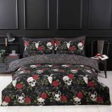 Portfolio Home Skulls and Roses dekbedovertrek Lits-jumeaux 240x220 cm Microvezel Multi colour