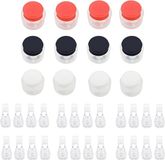 Shenzhen Haorui Industrial Technology Co., Ltd. 6 paires de fermoirs à lacet à ressort avec double trou - coulisses en plastique - pince de cordon - Noir/Blanc/Rouge