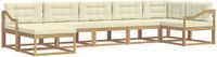 vidaXL - Hoek loungeset - 7 zitplekken - Wit en crème - Acacia hout