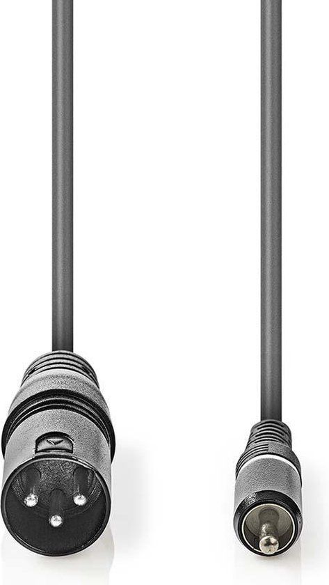 Nedis Ongebalanceerde Audiokabel - XLR Male - RCA Male - 1.5m - Grijs