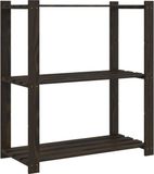 vidaXL - Opbergrek - 3-laags - 80x38x90 cm - Massief Grenenhout - Zwart
