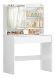 Vasagle RDT118W01 Kaptafel met Spiegel en Lade, Wit