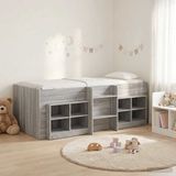 vidaXL - Loft - Bed - Frame - met - Kast - 3 - st - Grijs - Sonoma - Bewerkt - hout