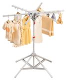 Etendoir à linge Etendoir à linge, pliable, réglable en hauteur, avec 6 ailes, gris