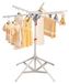 Etendoir à linge Etendoir à linge, pliable, réglable en hauteur, avec 6 ailes, gris