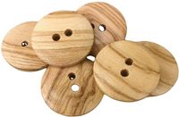 Olijfhouten BOTIBOTON - 50 knopen van olijfhout - 2 gaten - OMKEERBAAR (10, 12, 15, 18, 20 en 25 mm) - Naaiaccessoires - Gemaakt en verzonden vanuit SPANJE (18 mm)