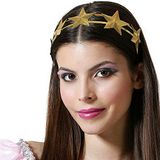 BigBuy Atosa Verkleed diadeem sterren - goud - mini hoedje - meisjes/dames - Prinses/1001 nacht