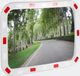 Mannaco Miroir de sécurité 60x80cm incassable avec bandes réfléchissantes blanc-rouge