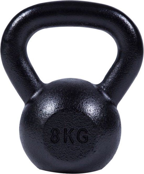 Gorilla Sports Kettlebell - 8 kg - Gietijzer - Zwart - Extra Stabiel