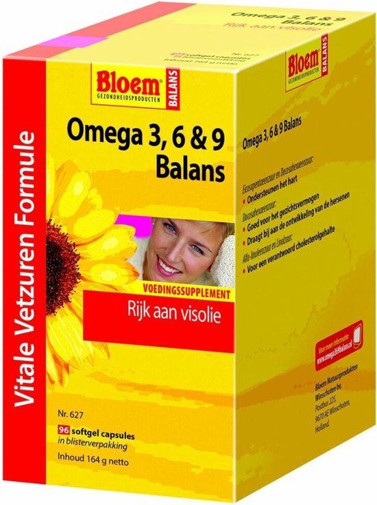 Bloem Omega 3, 6 & 9 Balans - 96 Capsules - Visolie - Voedingssupplement
