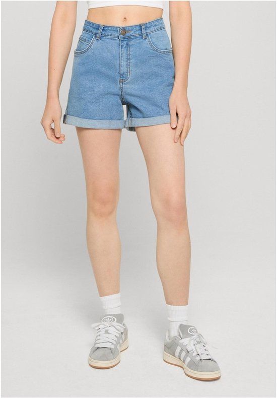 Urban Classics Ladies High Waist Denim Shorts Dames Shorts - lichtblauw - 30