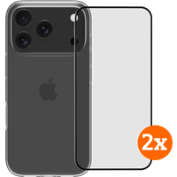 BlueBuilt Back Cover iPhone 17 Pro Transparant + Screenprotector Glas Duo Pack