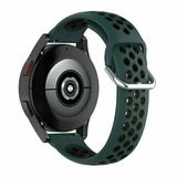 By Qubix - Siliconen sportbandje met gesp - Donkergroen + zwart - geschikt voor Huawei Watch 5 - 46mm
