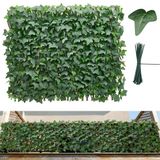 VEVOR Kunstgroene wand 63,5 x 320 cm met realistische klimopbladeren, uitbreidbare kunstheg voor decoratie en privacy, ideaal voor balkon, tuin, binnenplaats en terras