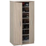 Schoenenkast Canadese eik Schoenenkast met twee deuren, hulpmeubels, basismodel, 55 cm (breedte) x 108 cm (hoogte) x 36 cm (diepte)