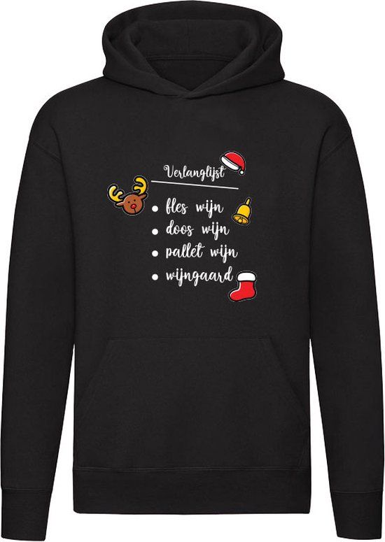 Sol's Kerst verlanglijst Hoodie Zwart L Unisex