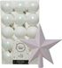 Decoris Kerstballen - 31 stuks - kunststof - parelmoer wit - 6 cm