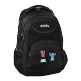 BeUniq Sac à dos scolaire pour jeunes filles garçons STITCH Disney noir