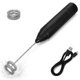 Motswedi Elektrische melkopschuimer, dubbele bezem, 3 standen, melkopschuimer, oplaadbaar, USB, melkopschuimer voor melk, koffie, cappuccino, matcha