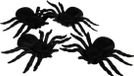 Folat Set van 4 Spinnen Halloween Decoratie Zwart Kunststof