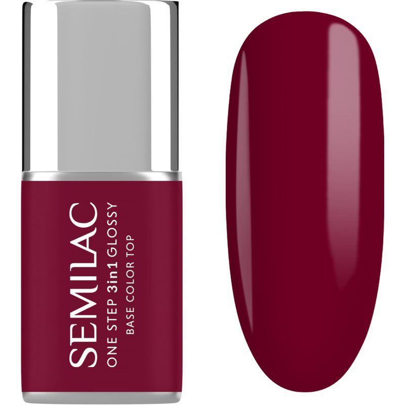 Semilac S570 Semilac - 3-in-1 uv-nagellak - glanzend - donker framboos - 7 ml - donkerrode uv-gelnagellak - langdurige glans - versterkt de nagels