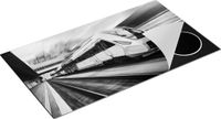 Chefcare Inductie Beschermer Trein bij het Station - Zwart Wit - 95x55 cm - Inductie Mat