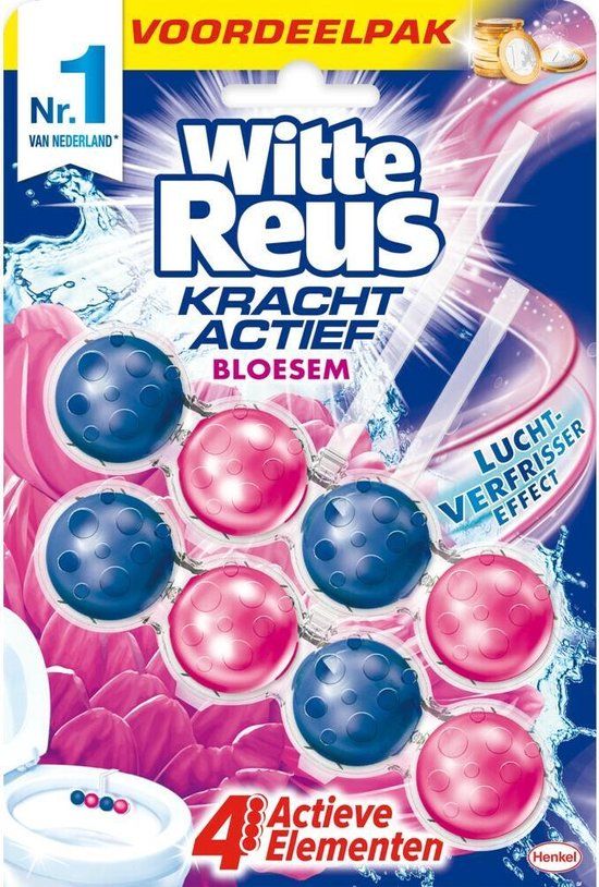 Witte Reus Toiletblok Kracht Actief Bloesem - 2 stuks