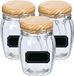Zeller Weckpotten/inmaakpotten - 4x - 820 ml - glas - met beugelsluiting - incl. etiketten